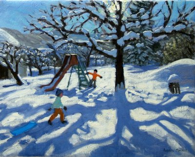 La glissade en hiver, Bourg, St Moritz - Andrew Macara